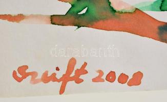 Szeift Béla (1944-2012): Üde zöld. Akvarell, papír, jelzett, 30×21 cm