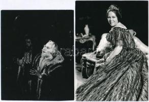 1973-1975 Operaénekesekről készült sajtófotók (Palcsó Sándor, Renata Scotto), 3 db, 13x18 cm