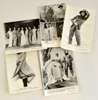 cca 1960-1980 Divat 5 db MTI sajtófotó / Fashion 5 press photos 26x22 cm