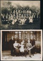 cca 1900-1910 Társasági fotók, csoportképek, 3 db fotó, 16x11 és 8x11 cm