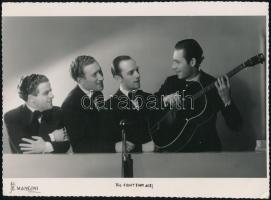 cca 1935-1940 Torino, The 4 Rhythm Aces, Foto Magini, pecséttel jelzett, 17x23,5 cm