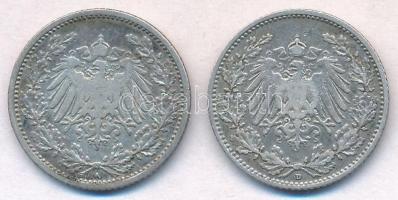 Német Birodalom 1905A 1/2M Ag + 1905D 1/2 Mark Ag T:2-,3
German Empire 1905A 1/2 Mark Ag + 1905D 1/...