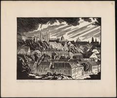 Pécs, 4 db linómetszet klf magyar alkotóktól. Mind jelzett 24x17 cm