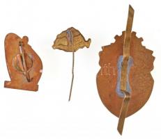 3db-os vegyes magyar jelvény és kitűző tétel, közte DN "Kandó" zománcozott jelvény (43x28m...