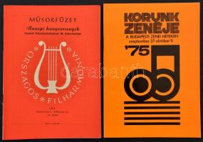 Magyar és külföldi zenei személyiségek aláírásai műsorfüzeteke, összesen 45 db aláírás