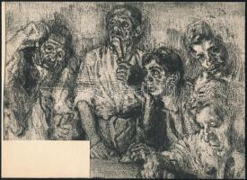 Főleg rézkarcokból álló kisgrafika tétel: 25 db grafika Papp Oszkár, Feledy Pál, Barczy Gyula, Nagy ...