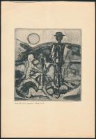 Főleg rézkarcokból álló kisgrafika tétel: 25 db grafika Papp Oszkár, Feledy Pál, Barczy Gyula, Nagy ...