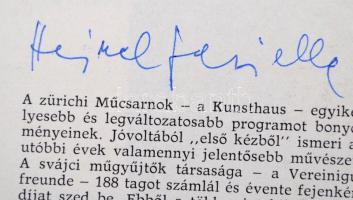 Magyar festőművészek (Hincz Gyula, Hajnal Gabriella, stb.) aláírásai a Műgyűjtő 3 lapszámában