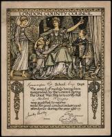 1917 Londoni ipartestület kitüntető oklevele. / Award of the London City Council 26x31 cm