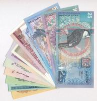 12db-os vegyes bankjegy tétel, benne NDK, Kínai Népköztársaság, Oroszország, Mianmar és Suriname T:I...