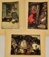 Arthur Rackham (1867-1939): Angol illusztrátor 12 db illusztrációról készült korabeli nyomat  / 12 i...