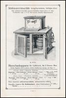 cca 1910 Hennefeld Ignác Jégszekrénygyár Rt. jégszekrény és sörkimérő készülék árjegyzéke, sok illusztrációval, Korvin Testvérek Könyvnyomdája, 32 p.