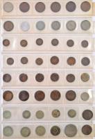 ~353db-os vegyes külföldi fémpénz tétel berakólapokba rendezve, közte Bulgária, Irán, Izrael, Jugosz...