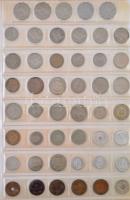 ~353db-os vegyes külföldi fémpénz tétel berakólapokba rendezve, közte Bulgária, Irán, Izrael, Jugosz...