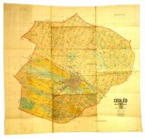 1921 Cegléd megyei város külterületi térképe, szerk. Kádár Antal, 1:25000, Klösz Gy. és Fia Térképészeti Műintézete, 93×96 cm