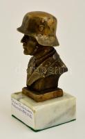 Peiper SS alezredes mellszobra, réz, alabástrom talapzaton, m: 13,5 cm