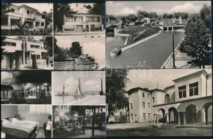 Siófok - 9 db modern képeslap; kikötő hajókkal, üdülők