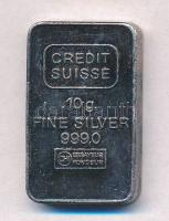 Svájc DN Credit Suisse befektetési ezüsttömb (10g/0.999/15x25mm) T:2 patina Switzerland ND Credit Suisse silver bar (10g/0.999/15x25mm) C:XF patina