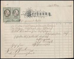1875 Ausztria számla 10kr + 3kr okmánybélyeggel