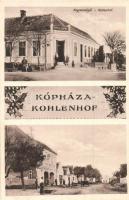 Kópháza, Koljnof, Kohlenhof; Unger Ferenc nagyvendéglője, utcakép. floral