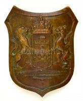 cca 1920-1940 Budapest címer, bronz, préselt, 17x14 cm.