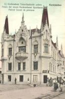 Karánsebes, Caransebes; Új takarékpénztári palota, Schon J. üzlete / palace of the new savings bank, shop