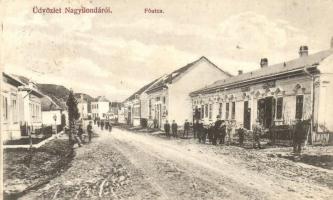 Nagyilonda, Ileanda; Fő utca, Wogel Fischl szabó üzlete / main street with shops