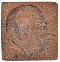 DN Férfi portrét ábrázoló Br plakett. Szign.: RA(?) (96x100mm) T:2