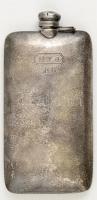 Amerikai ezüst (Ag.) flaska, jelzett (William B. Kerr, Newark), monogrammal, a kupakon kis horpadásokkal, 21×10,5×2,5 cm, bruttó 294 g