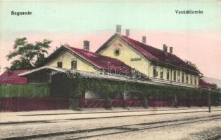 Segesvár, Schassburg, Sighisoara; Vasútállomás / railway station (EK)