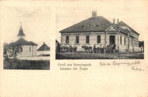 Szunyogszék, Szunyogszeg, Dumbravita, Tiutar; Falusi kocsma, templom / Birtul Comunal / beer hall, church (EK)