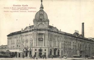 Temesvár, Timisoara; Gombás Gyula Korona nagy szállodája, villamos, Keppich Adolf üzlete / hotel, tram, shop (apró szakadás / tiny tear)