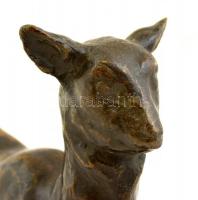 Csúcs Ferenc (1905-1999): Vikunya borjú. Bronz, jelzett, márvány talapzaton, m:20 cm, h:17 cm