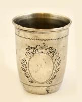 Ezüst (Ag.) keresztelő pohár, gravírozott, jelzett, nettó:46 g, m:6,5 cm