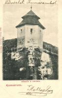 Komárom, Komárno; Madonna-bástya, kőszűz a várban. Sipos Ferenc kiadása / bastion tower, statue, castle