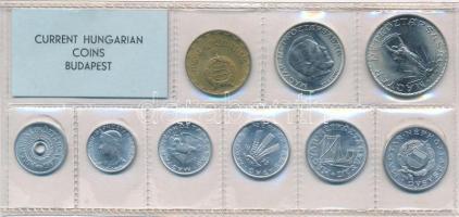 1973. 2f-10Ft (9xklf) érmés forgalmi sor fóliatokban T:1 patina 
Adamo FO6
