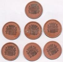 Spanyolország ~1930. 5c + 10c (3x) + 15c (3x) bélyeges szükségpénz T:II
Spain ~1930. 5 Centimos + 1...