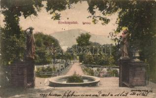 1912 Kovácspatak, Kovacov; Sétány. Opolczer Ferenc kiadása / park promenade (fl)
