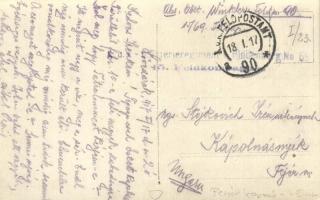 1917 Osztrák-magyar ágyú katonákkal / WWI K.u.K. military, cannon with soldiers. photo + K.u.K. Infa...