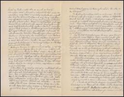 1908 Besztercebánya, Dr. Schönfeld Áron rabbi kézzel írt levele tanárának, autográf aláírással, fejl...