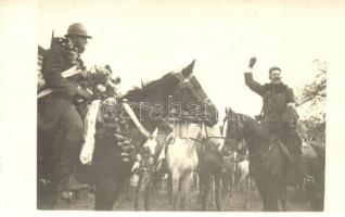 Szerb elő-őrség bevonulása Szenttamásra / WWI K.u.k. military, entry of the Serbian troops into Srbobran. photo