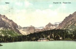 Tátra, Poprádi-tó. Cattarino S. utóda Földes Samu kiadása / Popradské Pleso / lake