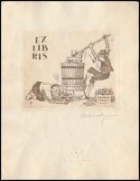 Nechánszky József (1936-): Szüret. 2 db rézkarc, papír, jelzett, 10×11 cm