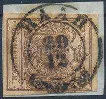 6kr HP III. reddish brown "RAAB" Certificate: Babor 6kr HP III. vörösesbarna "RAAB&qu...