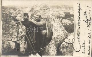 1915 Avtovac, M. kir. budapesti 30. népfelkelő gyalogezred zászlóalj gazdasági hivatala pecsét / WWI K.u.k. military, in the trench. photo