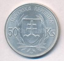 Szlovákia 1944. 50K Ag "Függetlenség 5. évfordulója" T:1- Slovakia 1944. 50 Korun Ag "...