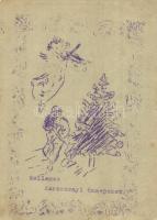 1943 Kellemes Karácsonyi Ünnepeket. Tábori Postai Levezőlap / WWII Hungarian military Christmas greeting (EK)