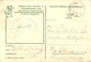 1943 Egyiknek sikerül, a másiknak nem! Tábori Postai Levezőlap / WWII Hungarian military humour s: C...