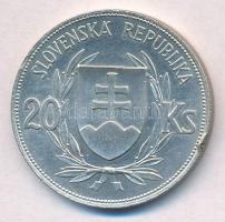 Szlovákia 1939. 20K Ag "Tiso" T:2 ph.
Slovakia 1939. 20 Korun Ag "Tiso" C:XF ed...