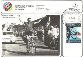 Campionati Mondiali di Ciclismo su Strada - 3 db modern díjjegyes olasz kerékpárversenyes motívumlap / 3 modern Italian cycle race motive postcards, So. Stpl